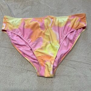 Wild Fable Women’s Low Rise Cheeky Bikini Bottoms 3X NWT Orange Pink Tie Dye